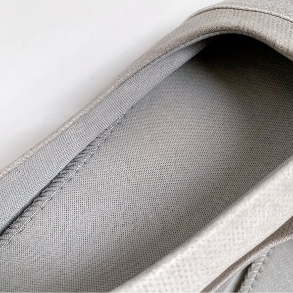 🍂 FESTIVE GREY SILVER TRIM ROUND TOE FLATS! - Picture 9 of 14